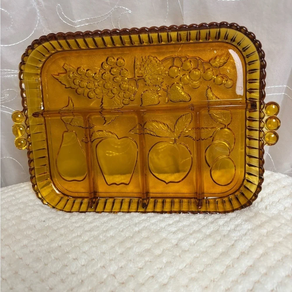 Vintage Indiana Glass 5 Part Relish Tray